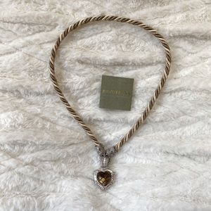 Judith Ripka SS smoky quartz necklace